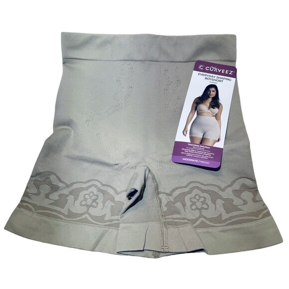 CurveEZ Women's Seamless Everyday Shaping Boyshort CUR3611 Nude‎ Beige Small NWT - Picture 4 of 9